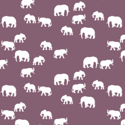 Elephant Silhouette in Mulberry