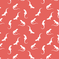 Iguana Silhouette in Salmon