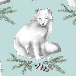 Arctic Fox in Glacier Blue
