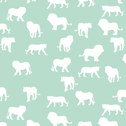 Lion Silhouette in Mint