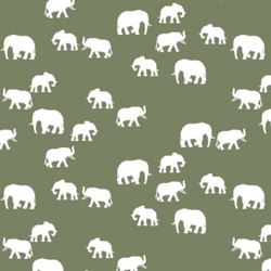 Elephant Silhouette in Olive