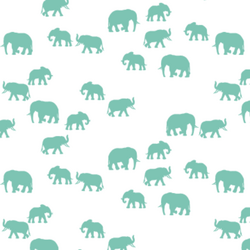 Elephant Silhouette in Succulent on White