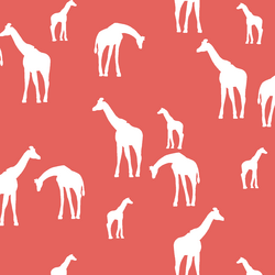 Giraffe Silhouette in Salmon