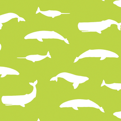 Whale Silhouette in Lime