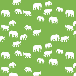 Elephant Silhouette in Greenery