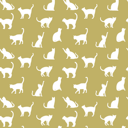 Cat Silhouette in Brass