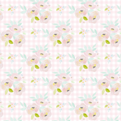 Little Blush Roses in Soft Pink Gingham
