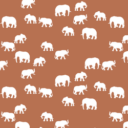 Elephant Silhouette in Terracotta