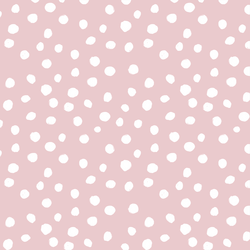 Modern Polka Dot in White on Powder Pink