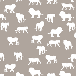 Lion Silhouette in Taupe