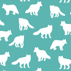 Fox Silhouette in Seafoam