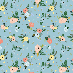 Large Harbour Florals in Blue