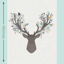 Stag Quilt Panel in Aspen