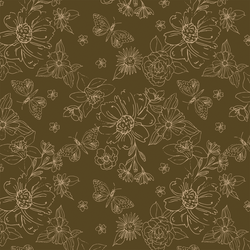 Sketched Florals in Chocolate