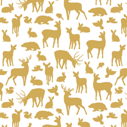 Forest Friends in Straw on White