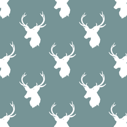 Little Stag Silhouette in Rainy Blue