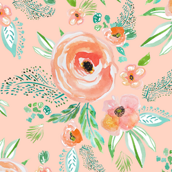 Summer Florals in Light Pink Sand