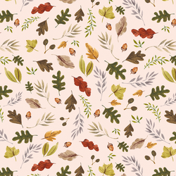 Big Leaves in Soft Peach