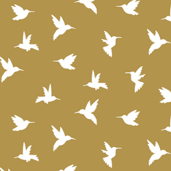 Hummingbird Silhouette in Marigold