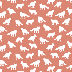 Little Fox Silhouette in Desert Rose