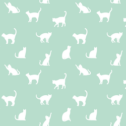 Cat Silhouette in Mint