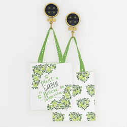 Saturday Market Tote Panel in Greenery