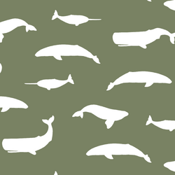Whale Silhouette in Olive