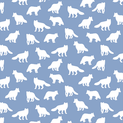 Little Fox Silhouette in Cornflower