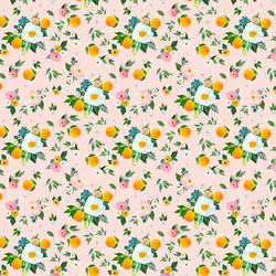 Small Orange Blossoms in Sunrise Pink