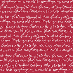 Dashing Through the Snow in White on Sleigh Red