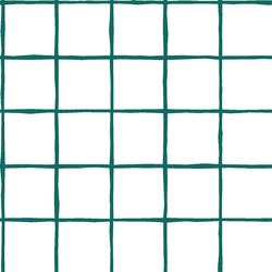 Windowpane in Emerald on White