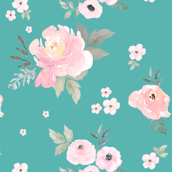 Sweet Blush Roses in Seafoam