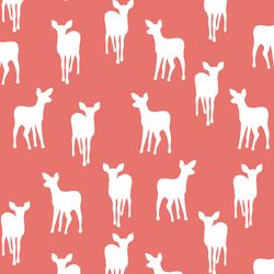 Fawn Silhouette in Living Coral