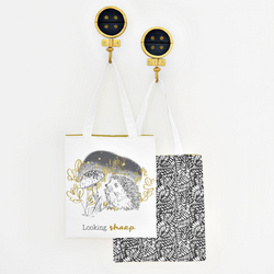 Looking Sharp Tote Panel in Onyx and Gold