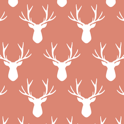 Stag Silhouette in Desert Rose