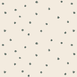 Squiggle Dots in Dark Duck Green on Egret