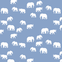 Elephant Silhouette in Cornflower