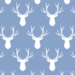 Stag Silhouette in Cornflower