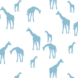 Giraffe Silhouette in Breeze on White