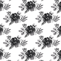 Corsage in Black on White