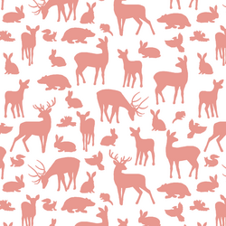 Forest Friends in Tulip on White