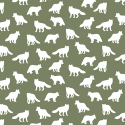 Little Fox Silhouette in Olive