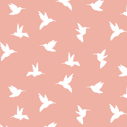 Hummingbird Silhouette in Peony