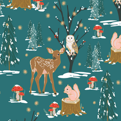 A Winter Woodland in Forest Glade
