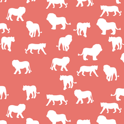 Lion Silhouette in Living Coral