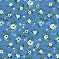 Large Blue Harbour Florals in Bright Blue