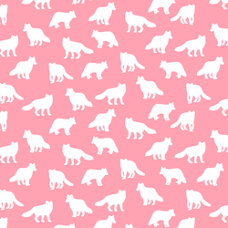 Little Fox Silhouette in Rose Pink
