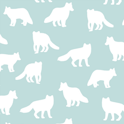 Fox Silhouette in Glacier Blue