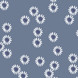 Picking Daisies in Dove and Indigo