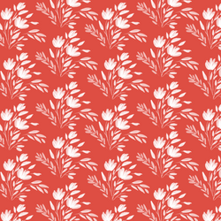 Etched Floral in Grenadine Red